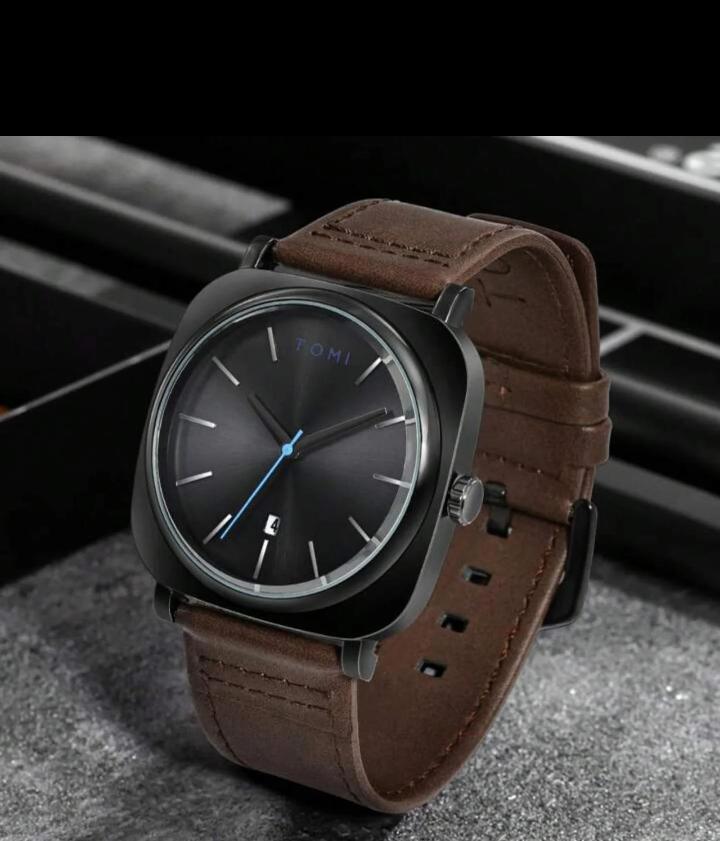 TOM T-084 Men's Watch Quartz Date Leather Strap