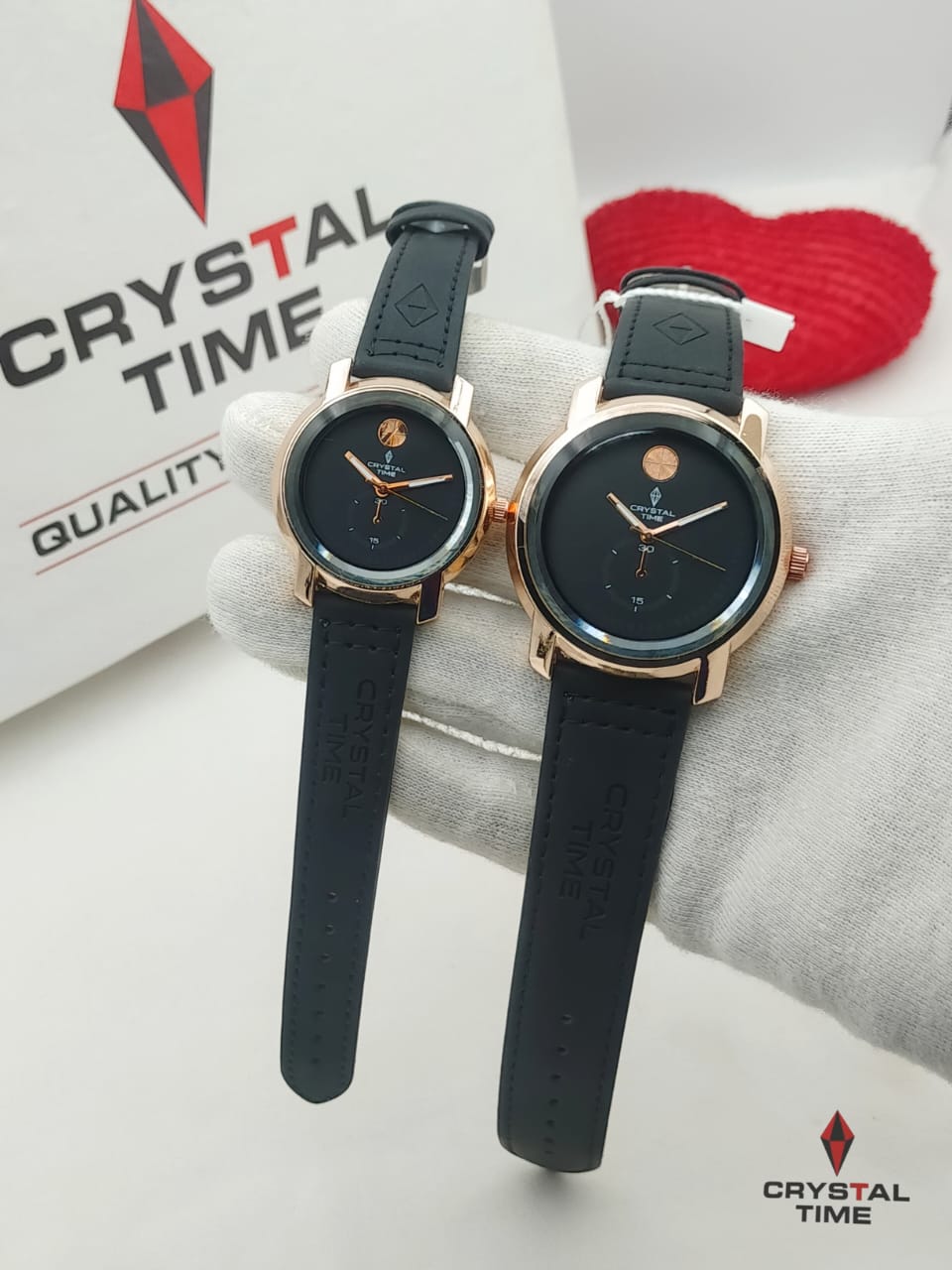 Crystal Time couple watches
