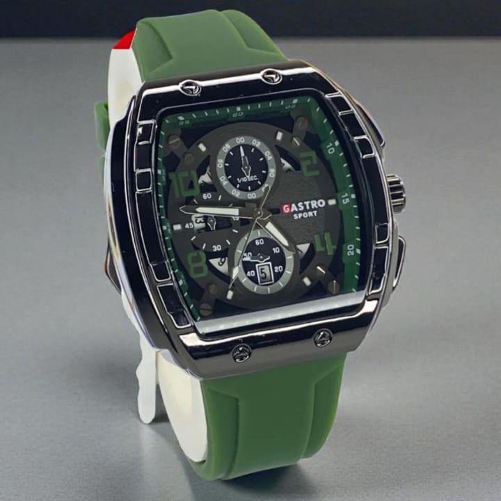 GASRTO Curvex Shape Dial Analog Sports Watch With Date Display and Durable Straps