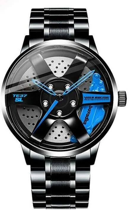 Limited Edition Rotating Alloy Wheel watch - Stainless Steel Chain