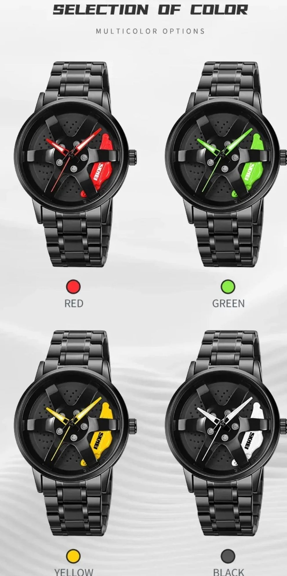 Limited Edition Rotating Alloy Wheel watch - Stainless Steel Chain