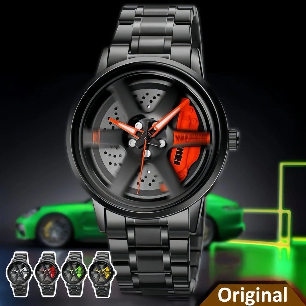 Limited Edition Rotating Alloy Wheel watch - Stainless Steel Chain